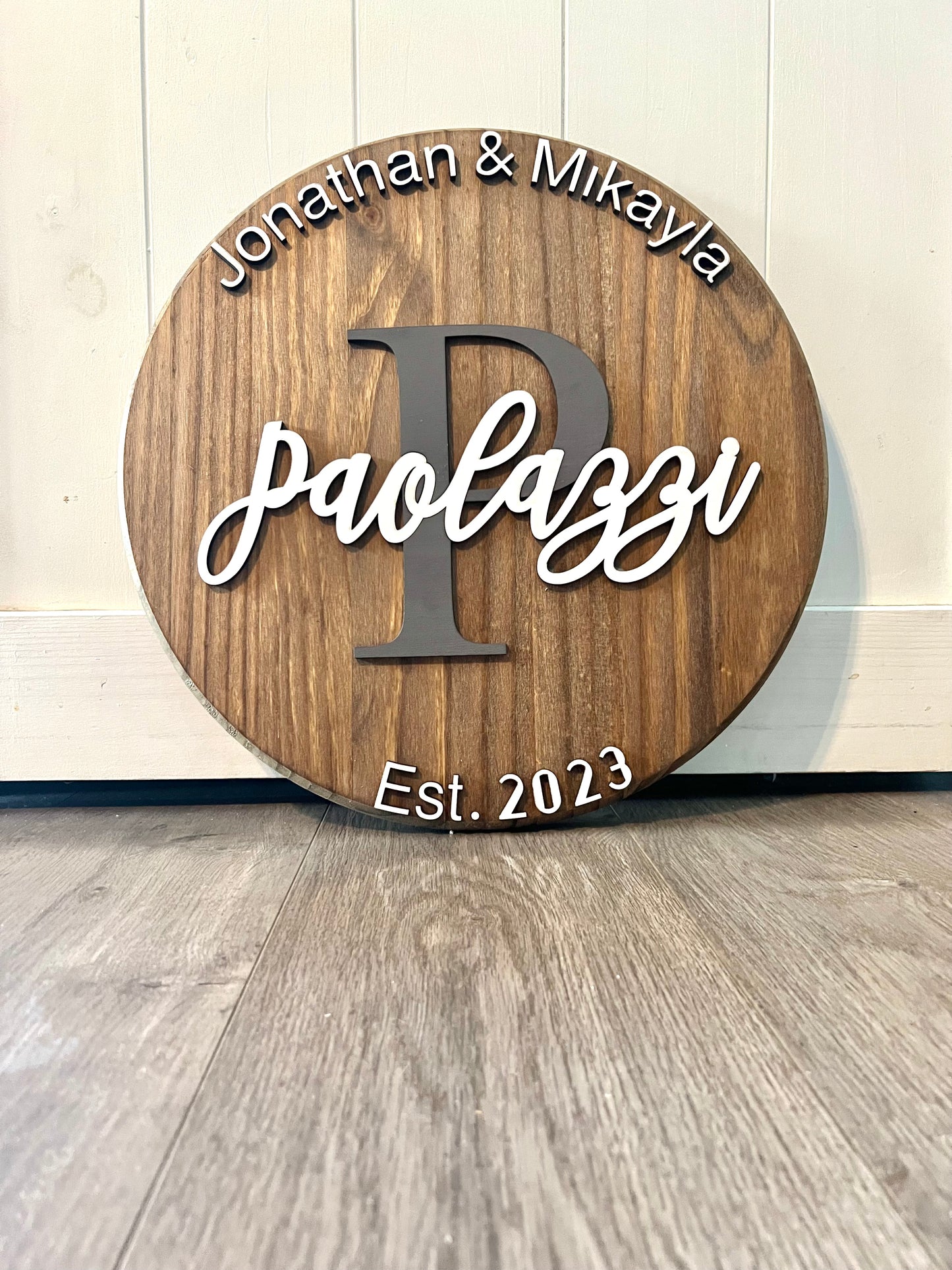 18" Couples Personalized Round Sign