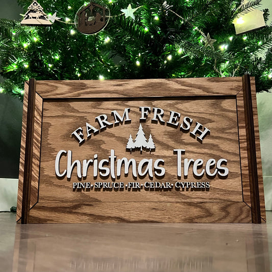 Wooden Christmas Tree Box