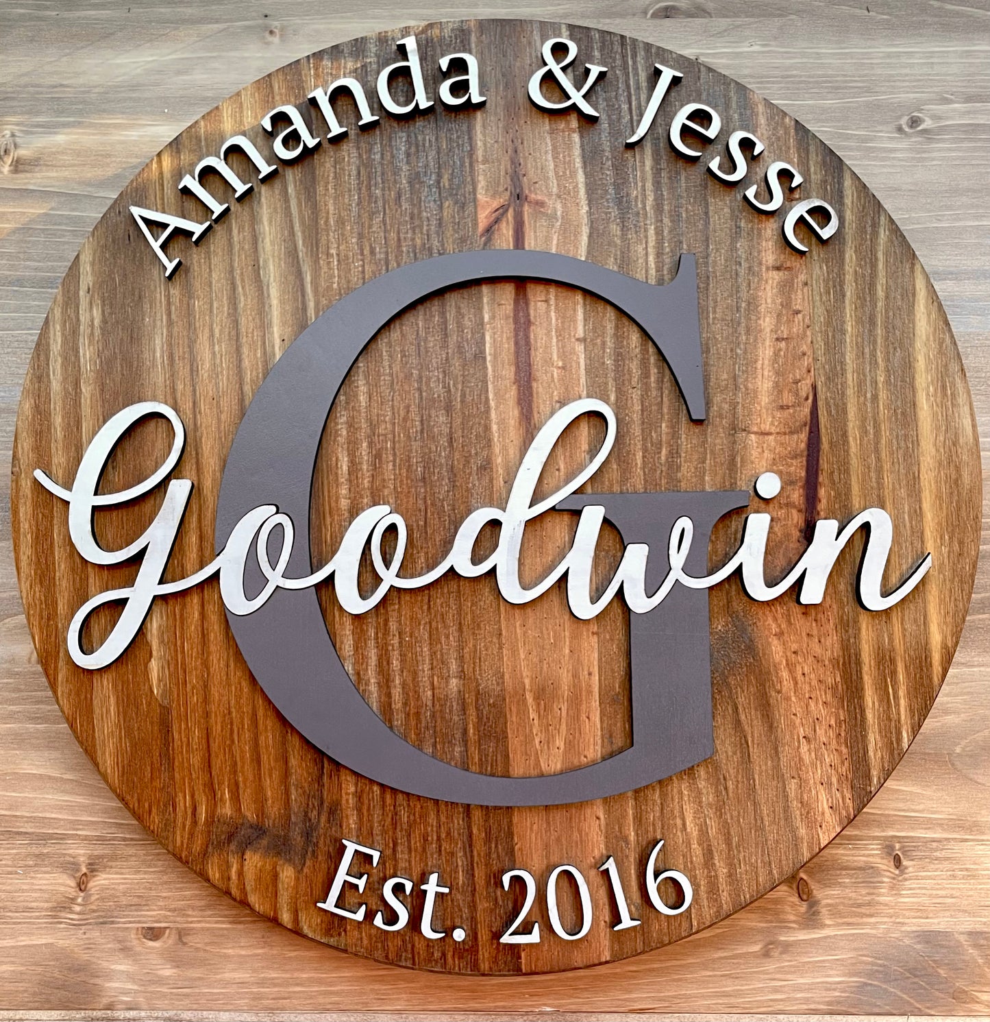 18" Couples Personalized Round Sign