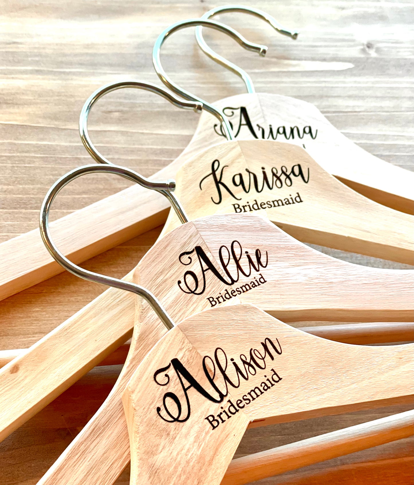 Personalized Engraved Wooden Wedding Hangers